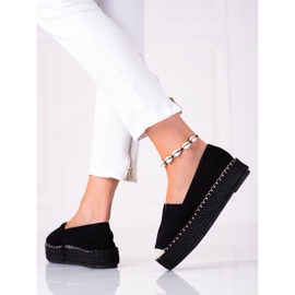 SHELOVET Espadrilles en daim le noir 3