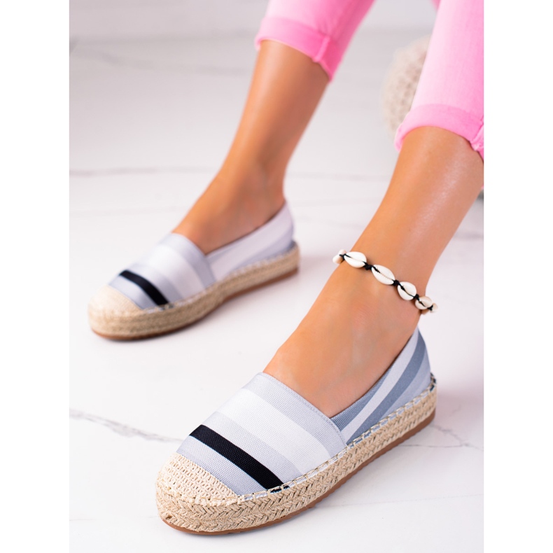 SHELOVET Espadrilles à rayures le noir multicolore 1