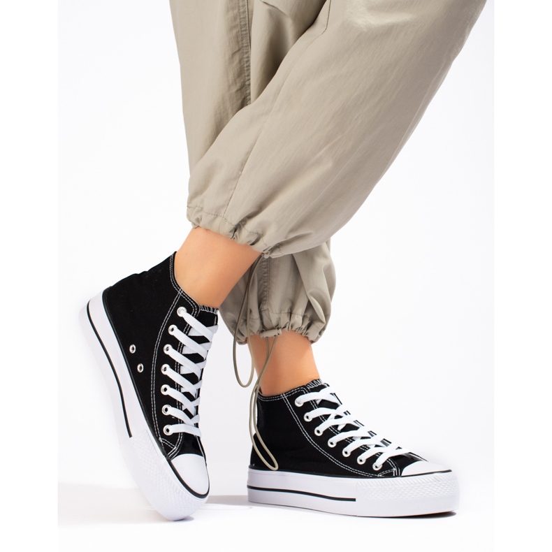SHELOVET Baskets hautes sur la plate-forme noir 1