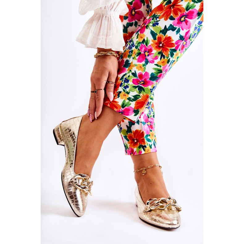 PA2 Escarpins Serpent Laqué Cuir Doré Elissabeth d'or 2