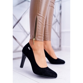 Escarpins Femme Noir Sur un Talon Daim Sergio Leone Campbell le noir 2