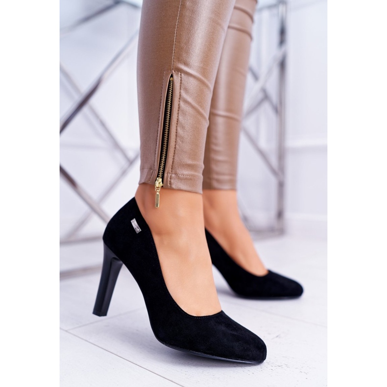 Escarpins Femme Noir Sur un Talon Daim Sergio Leone Campbell 2
