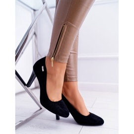 Escarpins Femme Noir Sur un Talon Daim Sergio Leone Campbell le noir 4