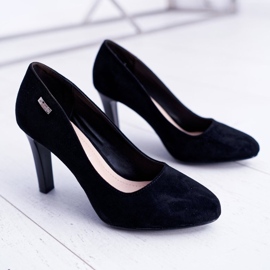 Escarpins Femme Noir Sur un Talon Daim Sergio Leone Campbell le noir 1