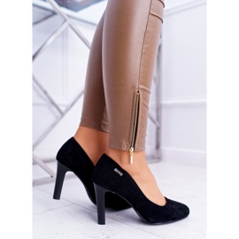 Escarpins Femme Noir Sur un Talon Daim Sergio Leone Campbell le noir 3