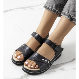 Sandales noires sur la plateforme Meis le noir 1 Sandales noires sur la plateforme Meis le noir 1