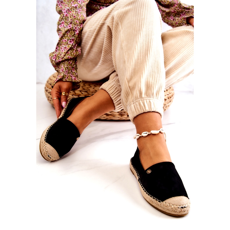 PE1 Espadrilles en daim pour femme Noir Joaquin 3