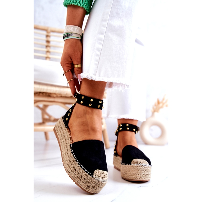 FB2 Sandales Espadrilles Lillian Noires à Jets 2