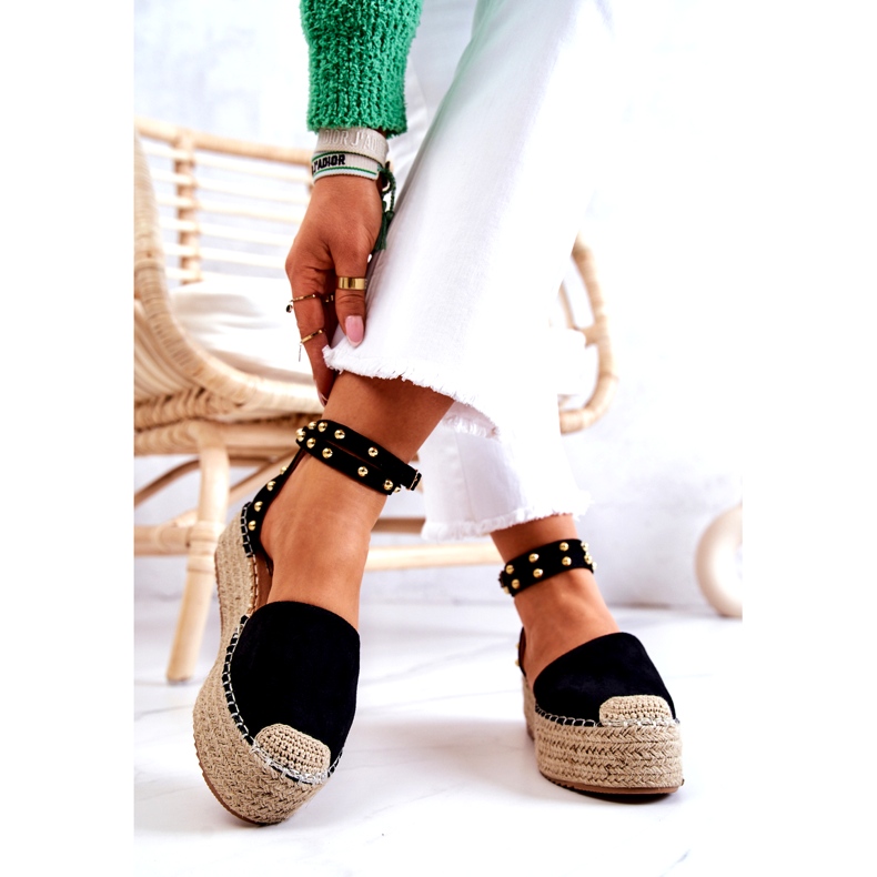 FB2 Sandales Espadrilles Lillian Noires à Jets 3