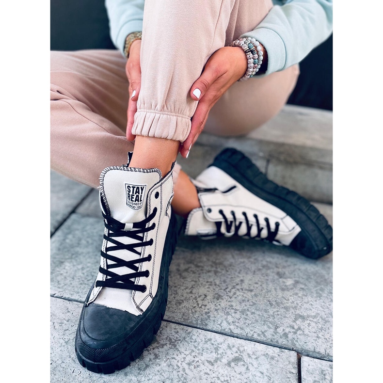 Baskets montantes Kaya BEIGE / NOIR le noir 2