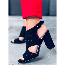 Sandales ajourées talon haut Guala Noir 1