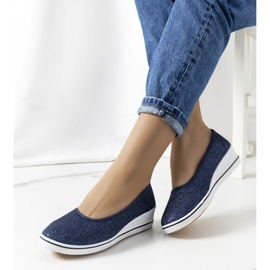 Baskets compensées bleu marine Friis 1