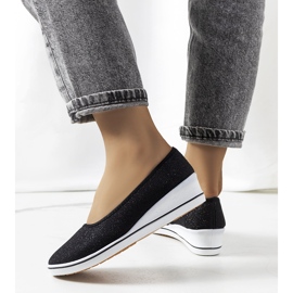 Baskets compensées noires Friis le noir 2