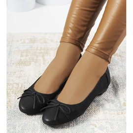 Ballerines noir mat avec noeud Morgana le noir 1