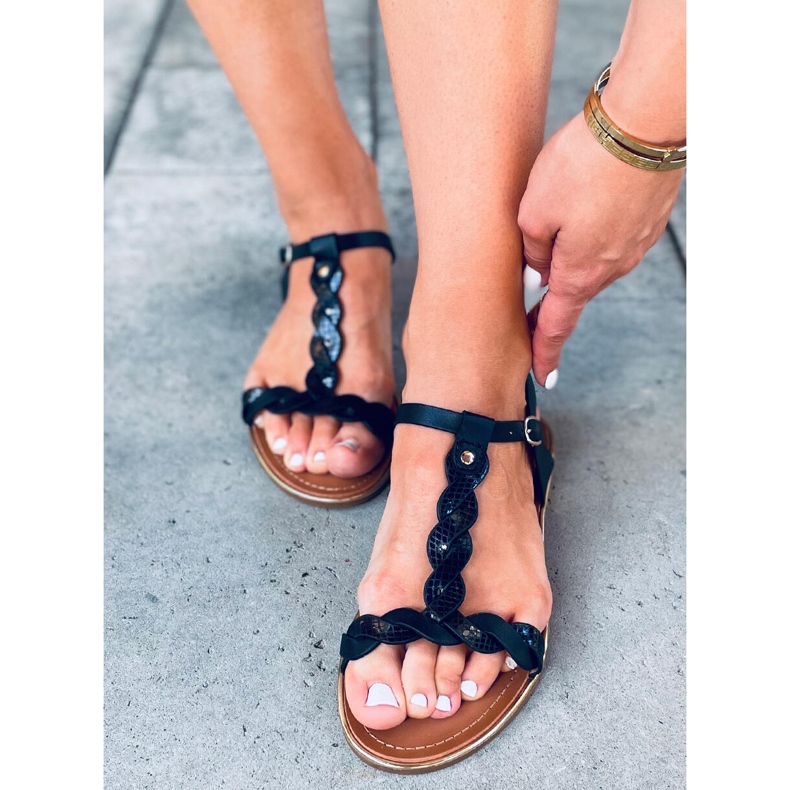 Sandales femme Basma Noir irisé le noir 1 Sandales femme Basma Noir irisé le noir 1