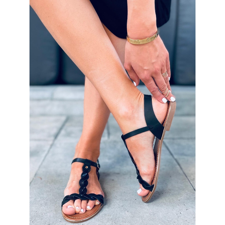 Sandales femme Basma Noir irisé 2