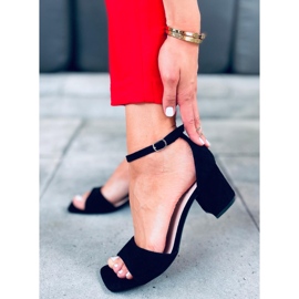 Sandales à talons pour femmes avec daim Silence Noir le noir 2