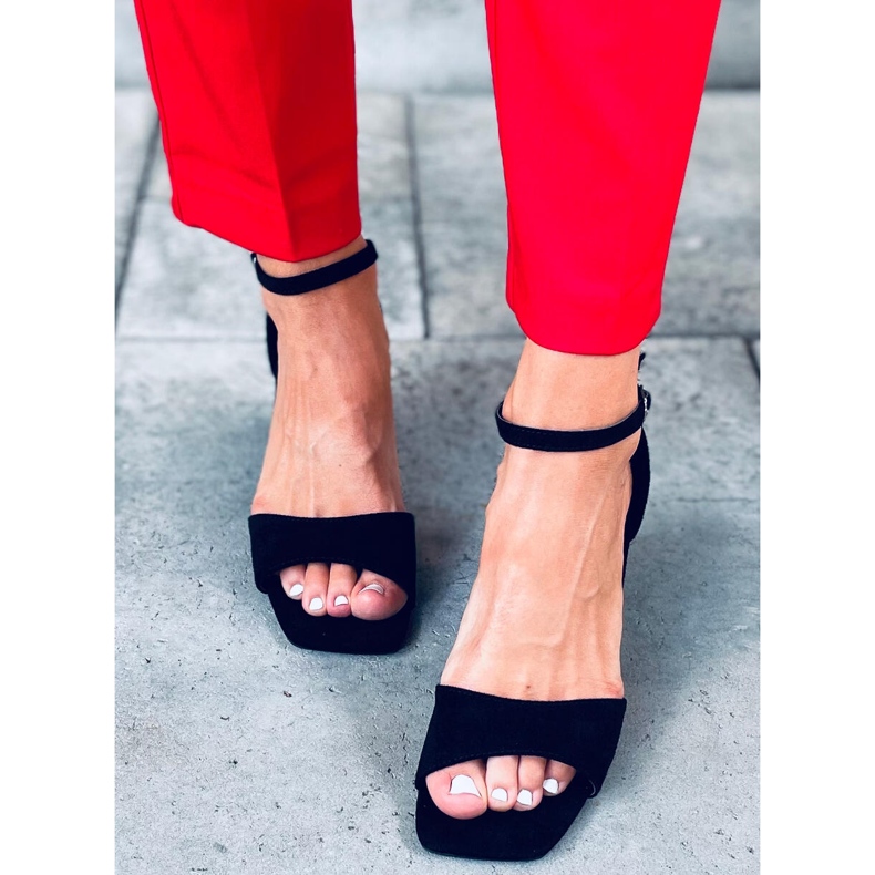 Sandales à talons pour femmes avec daim Silence Noir le noir 1