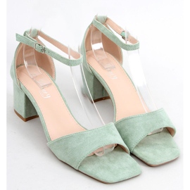 Sandales à talons hauts en daim vert pour femme 3