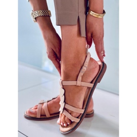 Sandales femme Hermine Nude beige d'or 2