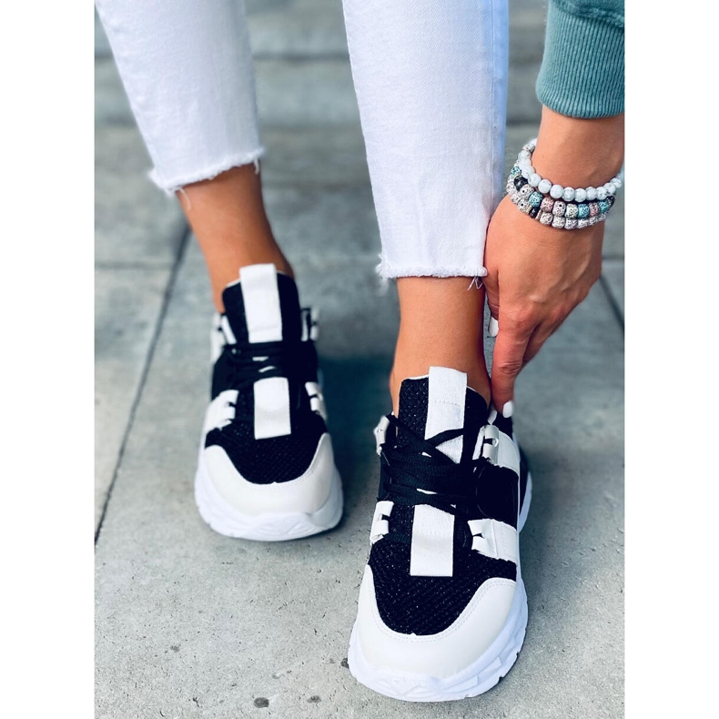 Baskets femme Riley noires blanc 1