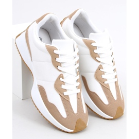 Baskets Adem Kaki beige blanc 1