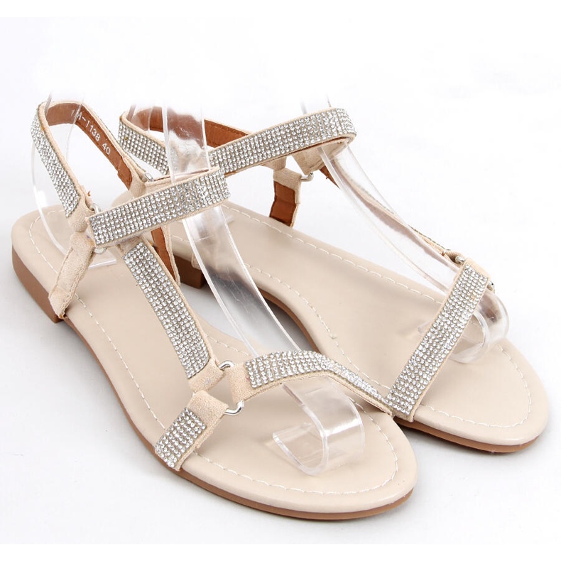Sandales femme Azza Beige argent 2
