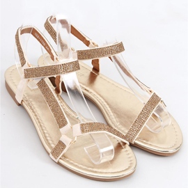 Sandales femme Azza Gold beige doré 2