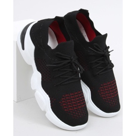 Chaussettes noires Harri le noir rouge 1