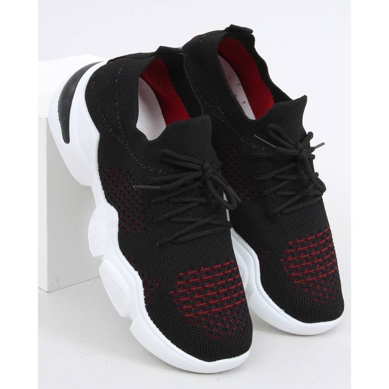 Chaussettes noires Harri le noir rouge 1