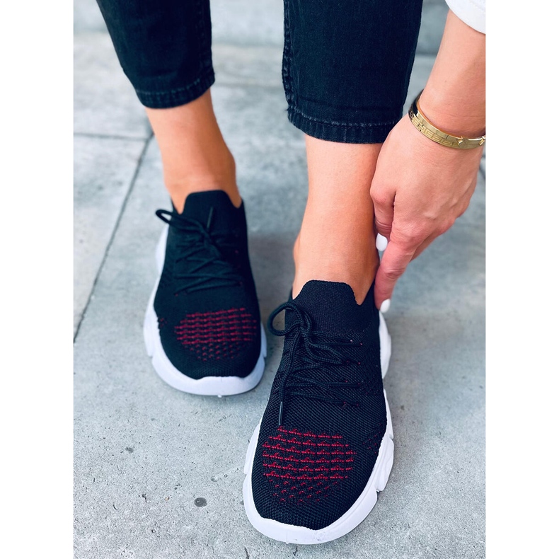 Chaussettes noires Harri le noir rouge 2