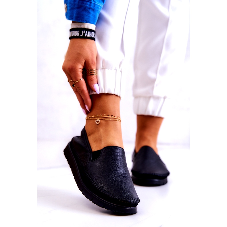 Chaussures à enfiler en cuir pour femmes Maciejka 03512-01 Noir le noir 1