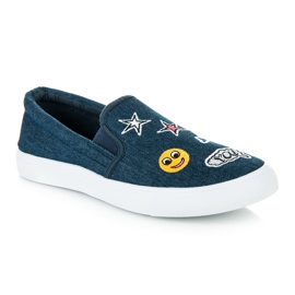 Balada Slipons en denim avec patchs bleu 2