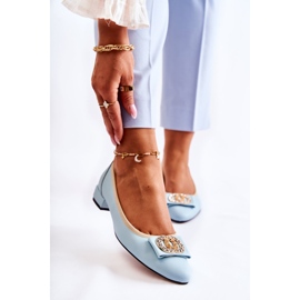 Ballerines En Cuir Ornement Joliet Bleu 1