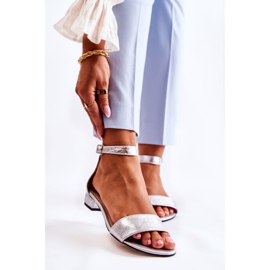 PA2 Sandales argentées Shanley en cuir pour femme 1