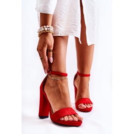 PG1 Sandales en daim classiques sur un poteau Aveira rouge 1