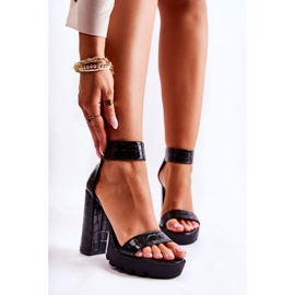 Sandales à la mode sur une barre massive Black Elisen noir 1