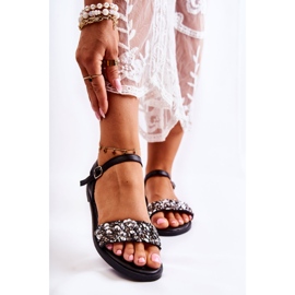 Sandales Classiques Pour Femmes Avec Ornements Noir Florella le noir argent 1