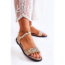 Sandales classiques pour femmes avec ornements Florella dorés 1