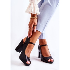 Sandales en cuir sur une barre Visali noire le noir 2 Sandales en cuir sur une barre Visali noire le noir 2