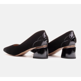 Marco Shoes Escarpins en daim noir à motif floral le noir 3