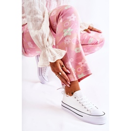 FS3 Baskets Classiques Pour Femmes Sur La Plateforme Blanc Conelle blanche 3
