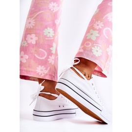 FS3 Baskets Classiques Pour Femmes Sur La Plateforme Blanc Conelle blanche 4