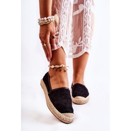 S.Barski Espadrilles Catris noires ajourées Classic pour femme 1