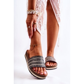 S.Barski Chaussons Classiques Femme Avec Chaîne Noir Maddy 2