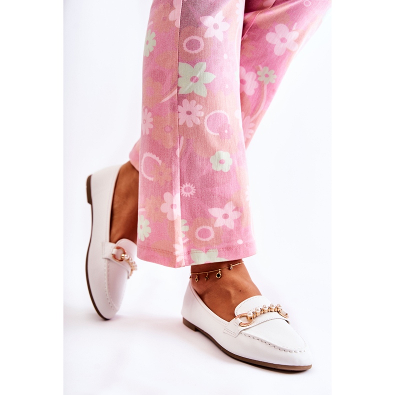 PG1 Mocassins femme avec perles décoratives, blanc Sergia blanche 1 PG1 Mocassins femme avec perles décoratives, blanc Sergia blanche 1