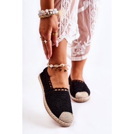 PH1 Espadrilles Femme Noires À Enfiler Ajourées 1