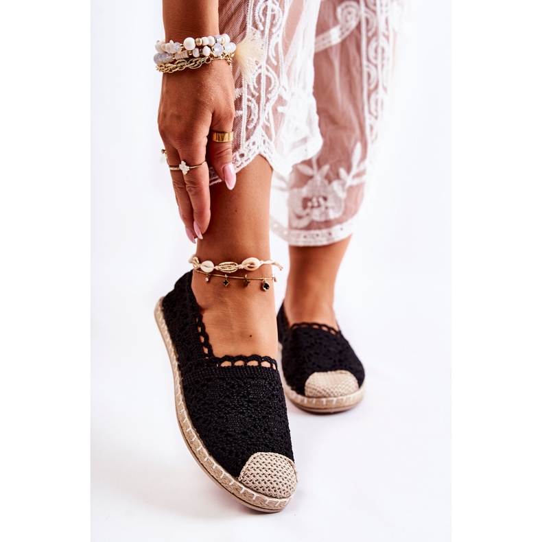 PH1 Espadrilles Femme Noires À Enfiler Ajourées le noir 1