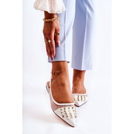 Ballerines à clous pour femmes Blanc Kinley blanche 1