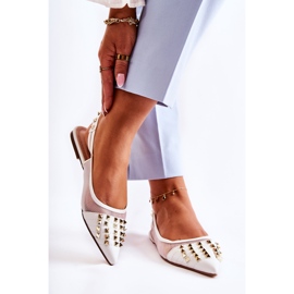 Ballerines à clous pour femmes Blanc Kinley blanche 2
